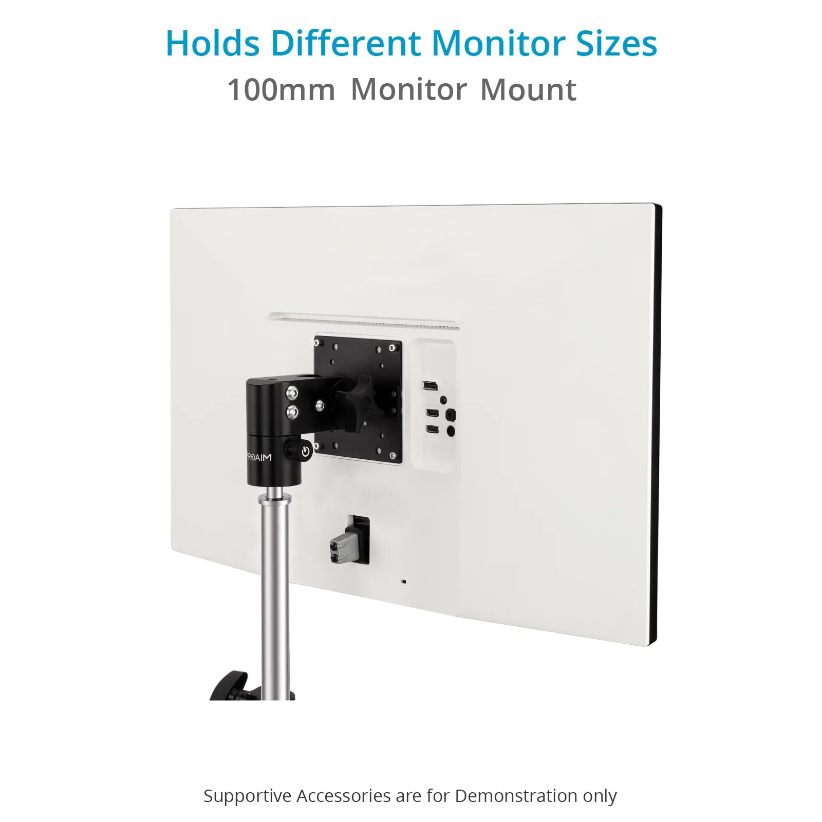 PROAIM Monitor Mount (75mm/100mm) for C-Stands & Light Stands. 180° Tilt & 360° Rotation. Payload up to 18kg /40lb. (P-MNMT-01)