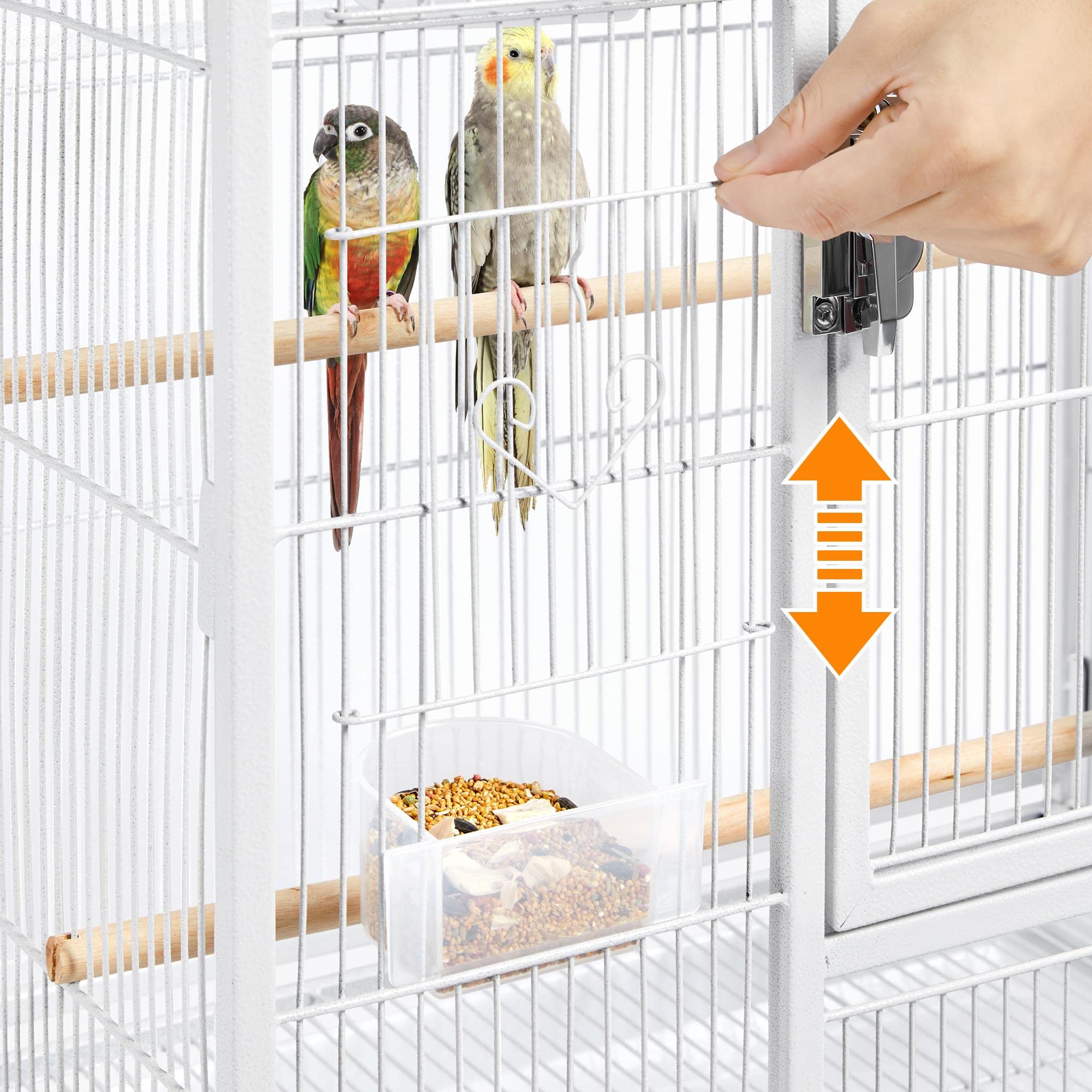 Yaheetech 54" Large Flight Bird Cage for Parrots Macaw Cockatiels Sun Parakeets Lovebird Green Cheek Conures African Grey Small Quaker Amazon Parrots with Rolling Stand, White