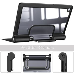 Fintie Hybrid Folio Case for Lenovo Yoga Tab 11 2021, Shockproof Cover with Clear Transparent Back Shell for Lenovo Yoga Tab 11 (YT-J706F) 11" Tablet, Black