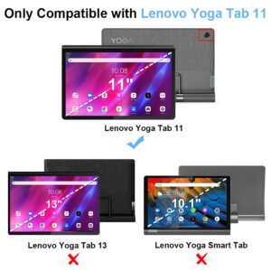 Fintie Hybrid Folio Case for Lenovo Yoga Tab 11 2021, Shockproof Cover with Clear Transparent Back Shell for Lenovo Yoga Tab 11 (YT-J706F) 11" Tablet, Black