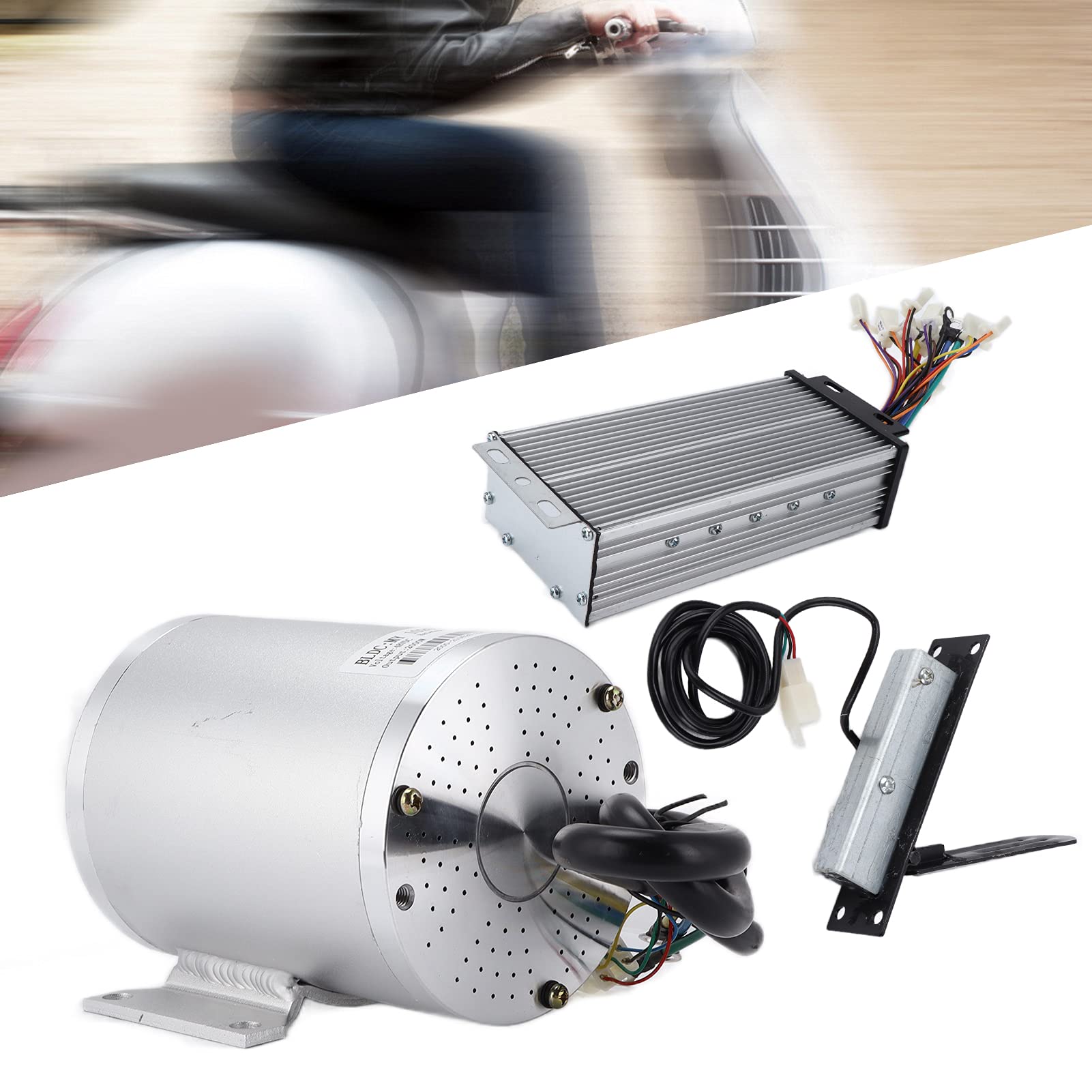 Dilwe Electric Bike Brushless Motor Kit,2000W 48V 34A Brushless Motor Kit High Speed Power for Electric Bike