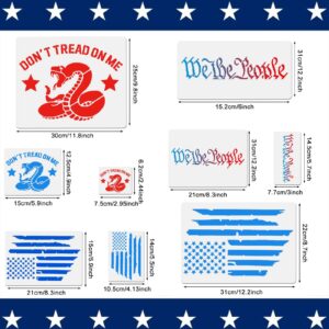 9 PCS American Flag Stencils We The People Stencil Don't Tread On Me Stencils Reusable Tracing Templates Tracing Stencils for Adults Stencils for DIY Card Albums Wall Floor Crafts Decors