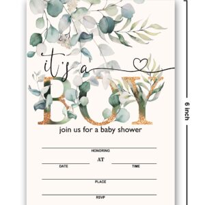 Yuansail Baby Shower Invitation Set, Fill In Invites Cards, Books For Baby, Diaper Raffle, Thank You, Boy, Each Design 25 Cards & Envelopes (Total 100 Cards) – (bb005-taozhuang)