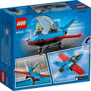 LEGO City Great Vehicles Stunt Plane 60323 Jet Airplane Toy, 2022 Building Set, Gifts for Kids, Boys and Girls 5 plus Years Old with Pilot Minifigure