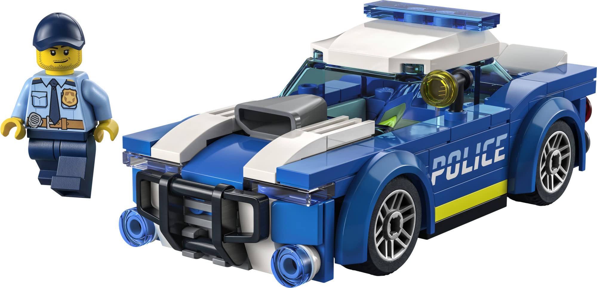 LEGO City Police Car Toy 60312 for Kids 5 plus Years Old with Officer Minifigure, Small Gift Idea, Adventures Series, Car Chase Building Set