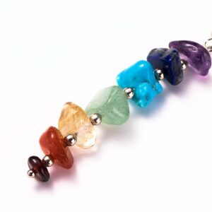 7 Chakra Stone Beaded Dangle Earrings for Women Colorful Natural Stones Crystals Drop Earrings for Meditation Yoga Jewelry