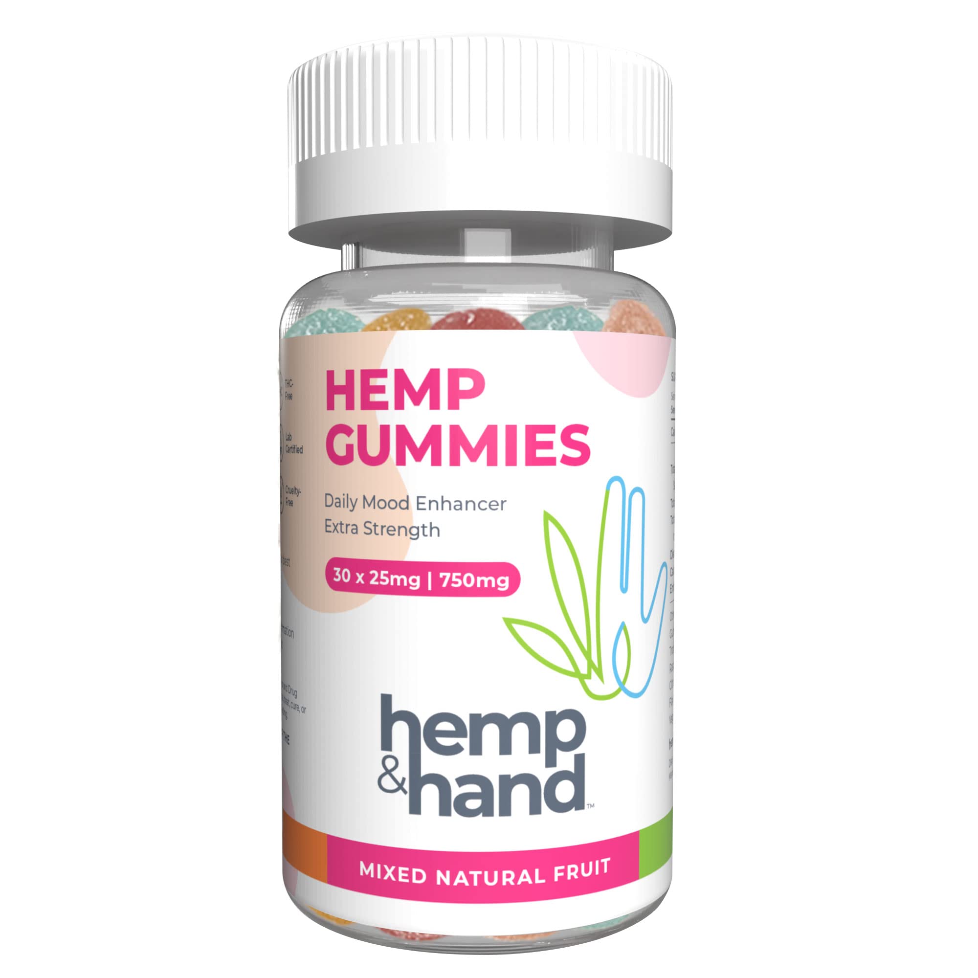 Hemp Gummies 750mg - Chill, Inflammation, Natural Pain, Restful Sleep (25mg Gummy) - by Hemp and Hand