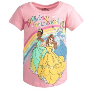 disney beauty and the beast princess belle cinderella tiana toddler girls t-shirt 4t pink