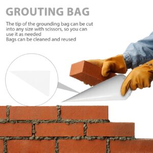 UKCOCO 50pcs Construction Pointing Bag Brick Masonry Bags Tile Grout Pouches Grout Pen Decorating Bags for Frosting Cement Sealer Black Tile Puncture White Makeup Work