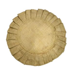 FIKIMOS Handmade Jute Firll Placemats Eco-Frindly Round Woven for Dining Table Wicker Placemats Size - 12" (1-Piece)