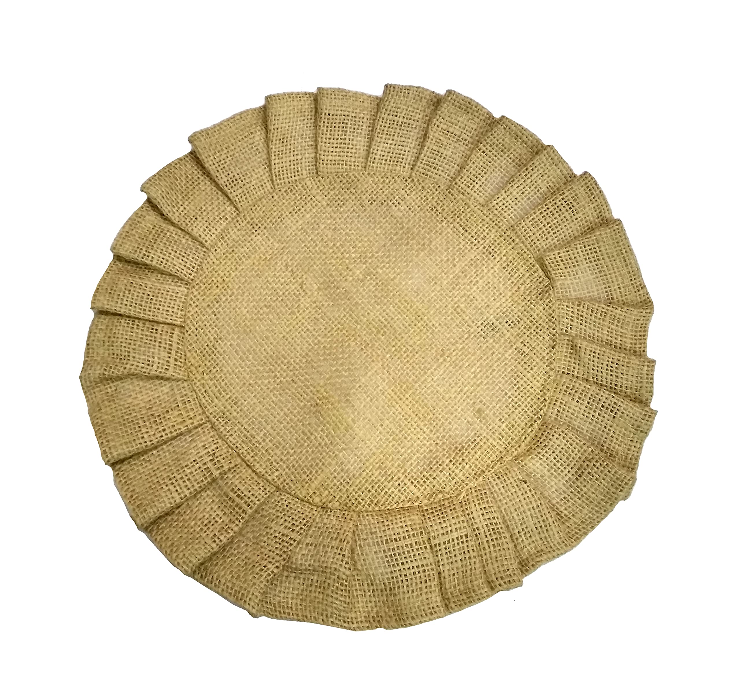 FIKIMOS Handmade Jute Firll Placemats Eco-Frindly Round Woven for Dining Table Wicker Placemats Size - 12" (1-Piece)