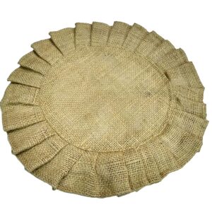 FIKIMOS Handmade Jute Firll Placemats Eco-Frindly Round Woven for Dining Table Wicker Placemats Size - 12" (1-Piece)