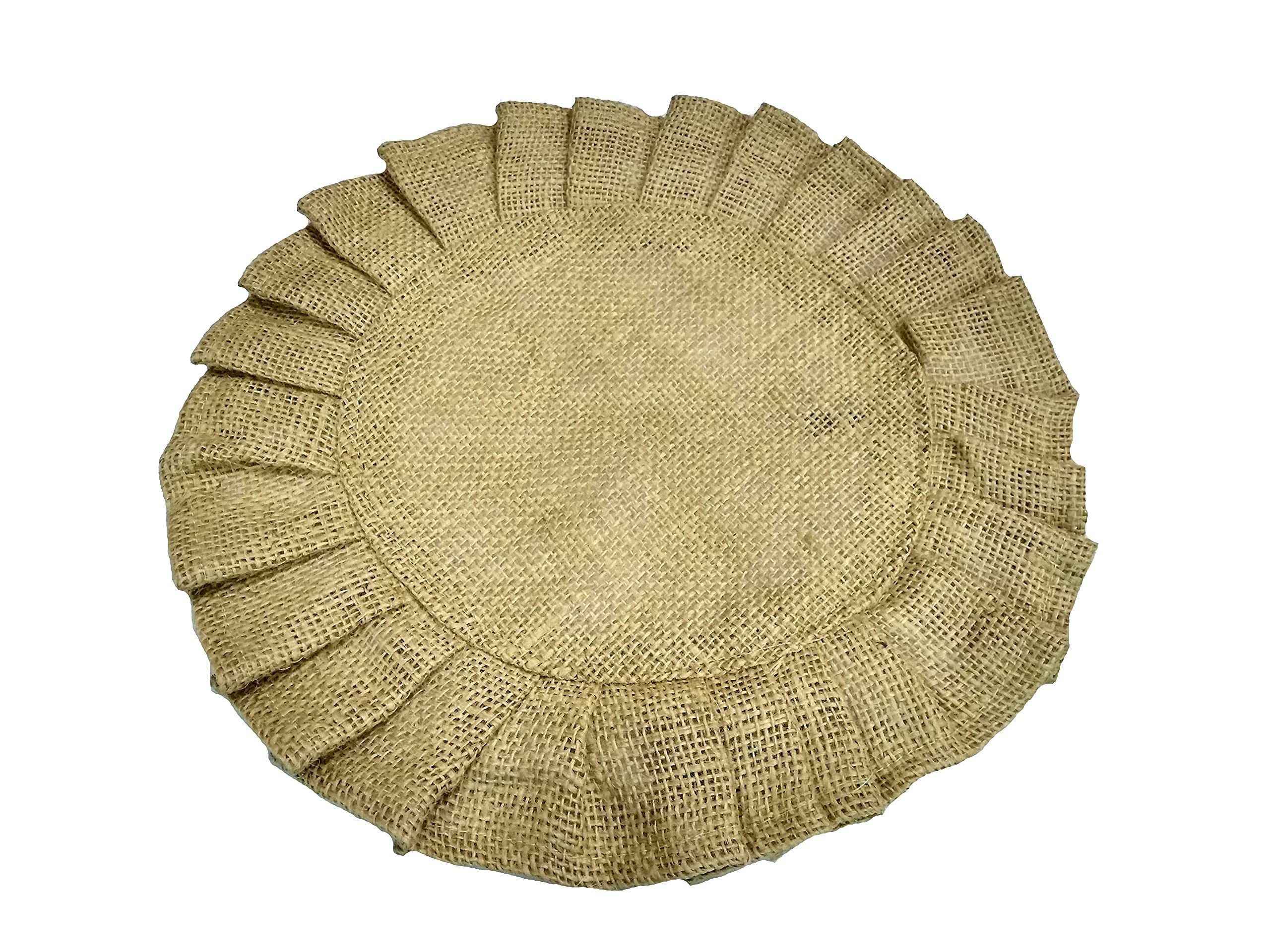 FIKIMOS Handmade Jute Firll Placemats Eco-Frindly Round Woven for Dining Table Wicker Placemats Size - 12" (1-Piece)