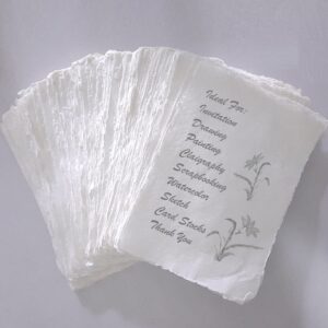 E-Tailor Handmade Paper Cotton Deckle Edge Loose Leaf Sheets 150 GSM Ivory White (10x12"-100-Sheets)