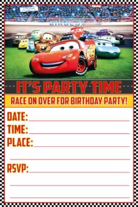 set of 20 cars -themed happy birthday invitation cards & envelopes - lightweight (240g), postcard style invites for the perfect party pack