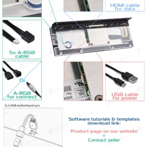 FormulaMod 8.8 Inch CPU Hardware Temperature Monitor External Expansion Display HD High Resolution LCD Screen LCD Screen for PC Case for PC ARGB Computer case Secondary Screen