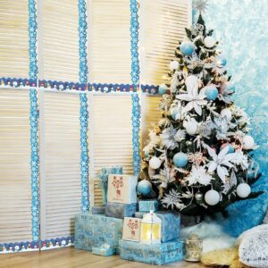 63ft Winter Bulletin Board Borders Snowman Bulletin Board Decorations Christmas Border Paper Holiday Borders Snowflake Xmas Tree Wave Trim Border for School Classroom Office Party (Vivid Style)