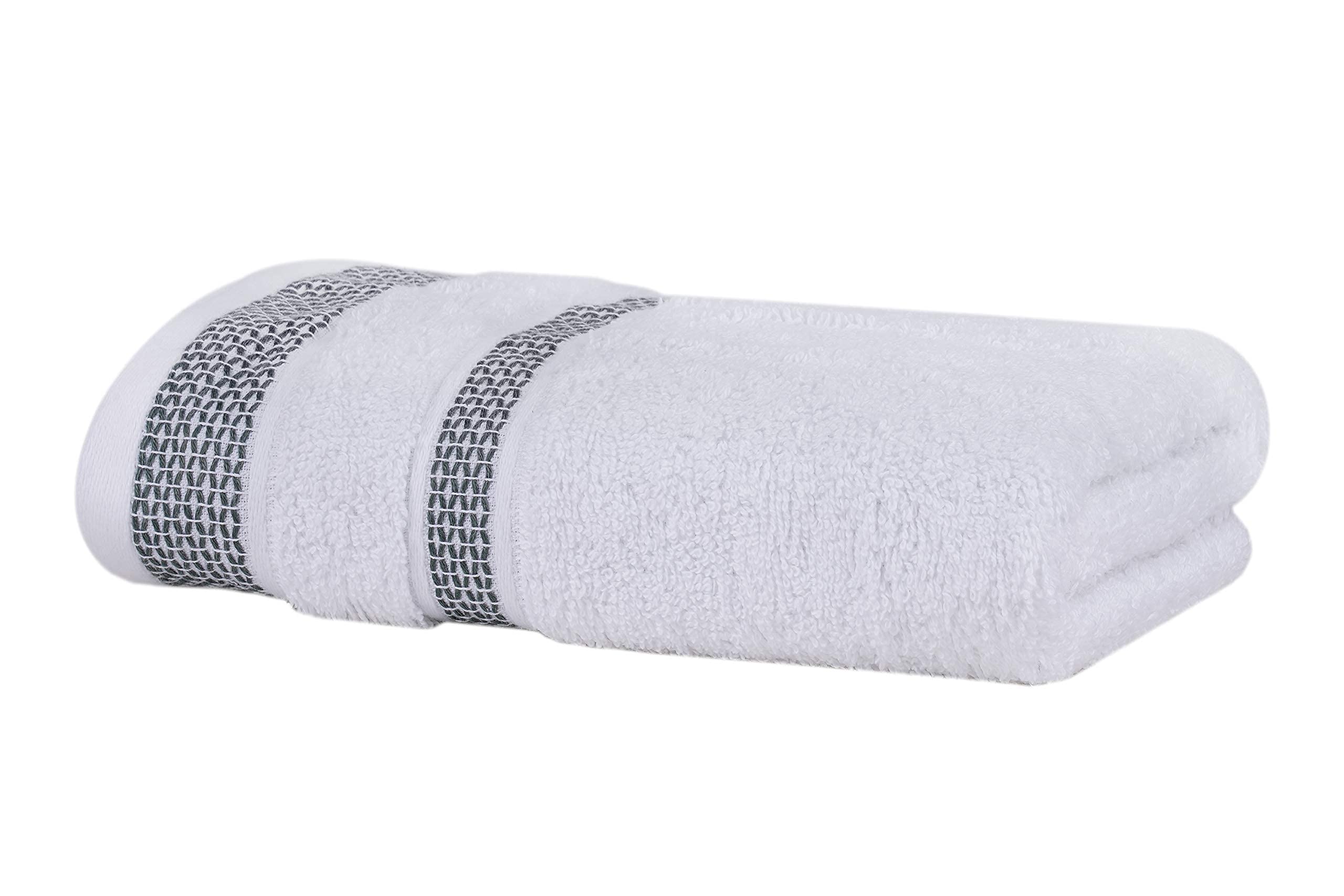 CASA COPENHAGEN Solitaire 6 Pieces Towel Set- Bright White, 600 GSM 2 Bath Towel 2 Hand Towel 2 Washcloth, Designed in Denmark Made of Soft Egyptian Cotton for Bathroom, kitchen & Shower