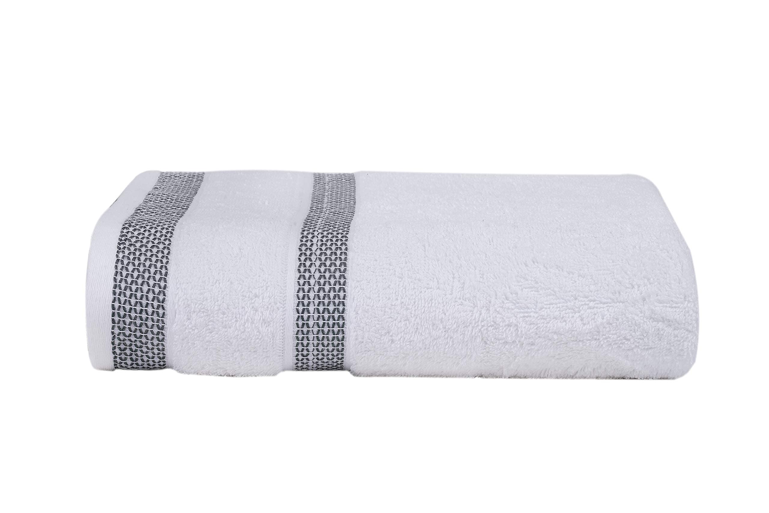 CASA COPENHAGEN Solitaire 6 Pieces Towel Set- Bright White, 600 GSM 2 Bath Towel 2 Hand Towel 2 Washcloth, Designed in Denmark Made of Soft Egyptian Cotton for Bathroom, kitchen & Shower