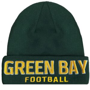 CLORPEAK Green Bay Embroidery Classic Cuff Beanie Hat Cuffed Winter Hat Knit Toque Skull Cap - Green OneSize