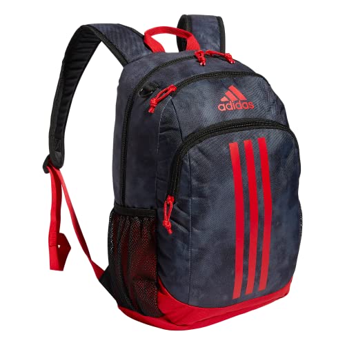 adidas Creator 2 Backpack, Stone Wash Carbon/Vivid Red, One Size