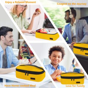 Gloppie Mini Lunch Box Small Kids Lunch Bag Compact Lunch Boxes for Men Women Insulated LunchBag Thermal Lunch Pail Petty Bento Box Bag Reusable Sandwich Containers Snack Box Yellow