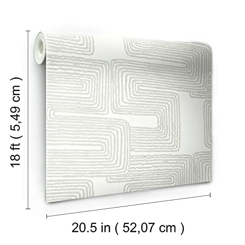 RoomMates RMK12214PL Nikki Chu Ivory White Zulu Signature Peel and Stick Wallpaper