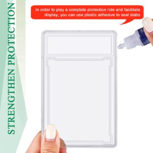 Trading Cards Protector Case Acrylic Clear Baseball Card Holders with Label Position Hard Card Sleeves Small Sturdy Storage Box for Card Standard Collector Sport Game Grade Card Case (12 Pieces)