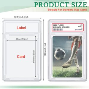 Trading Cards Protector Case Acrylic Clear Baseball Card Holders with Label Position Hard Card Sleeves Small Sturdy Storage Box for Card Standard Collector Sport Game Grade Card Case (12 Pieces)