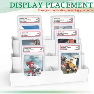 Trading Cards Protector Case Acrylic Clear Baseball Card Holders with Label Position Hard Card Sleeves Small Sturdy Storage Box for Card Standard Collector Sport Game Grade Card Case (12 Pieces)