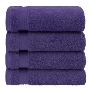 American Veteran Towel, Hand Towels for Bathroom Set of 4, 100% Cotton Turkish Hand Towel Sets Clearance Prime, Soft Drying Hand Face Towels, Purple Hand Towels