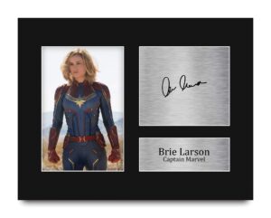 hwc trading brie larson gift usl signed printed autograph captain marvel the avengers gifts print photo picture display - us letter size