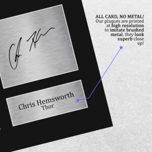 HWC Trading Chris Hemsworth USL Signed Printed Autograph Thor The Avengers Print Photo Picture Display - US Letter Size