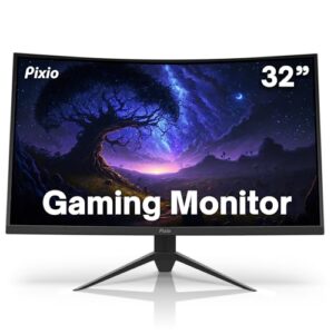 pixio pxc325 32 inch 165hz refresh rate fhd 1080p resolution 1500r curve va panel 1ms response time adaptive sync hdr curved gaming monitor