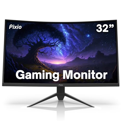 Pixio PXC325 32 inch 165Hz Refresh Rate FHD 1080p Resolution 1500R Curve VA Panel 1ms Response Time Adaptive Sync HDR Curved Gaming Monitor