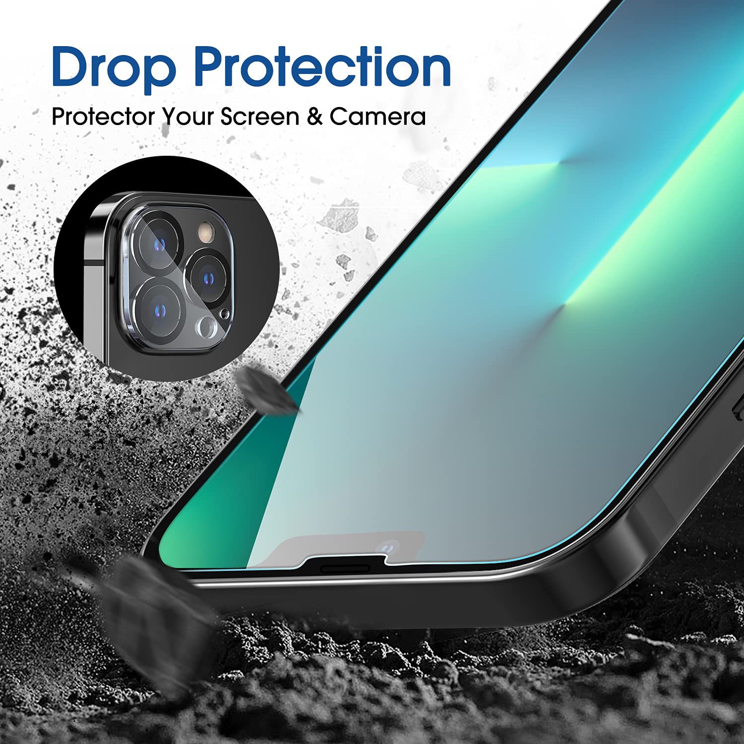 amFiIm Tempered Glass Screen Protector + Camera Lens Protector for iPhone 13 Pro Max 6.7", Easy OneTouch Installation, Auto-alignment, Bubble Free Case Friendly, Anti-Scratch