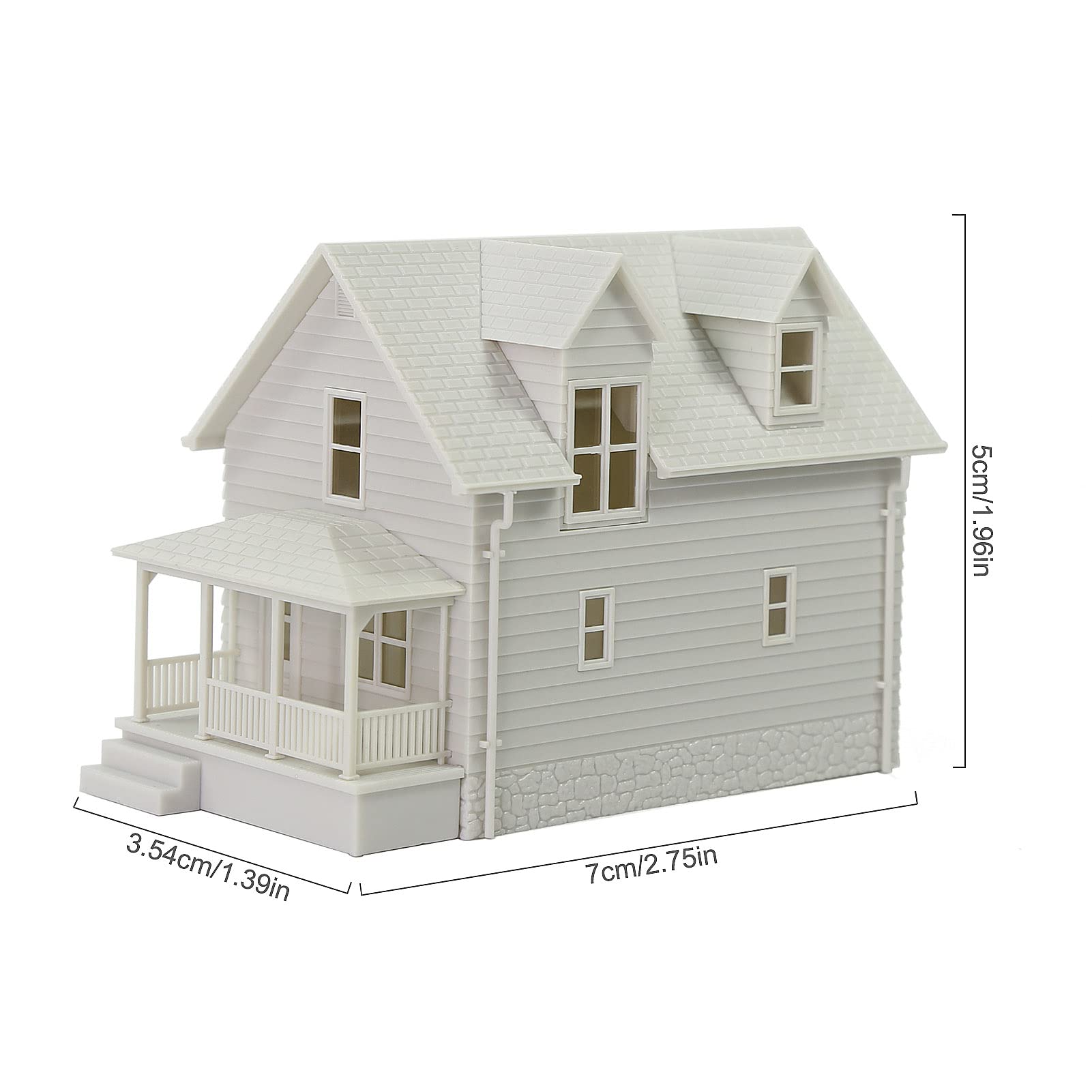 4pcs N Scale Model Blank Buildlings Kit Unassembled Houses for Model Train Layout JZ01JJ (N Scale-4 Units)