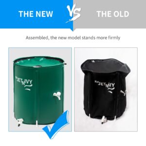 KMJETNIVY Rain Barrel Upgrade Anti-Collapse Collapsible Rainwater Collection System,Portable Water Storage Tank,Garden Water Catcher（Green,100G