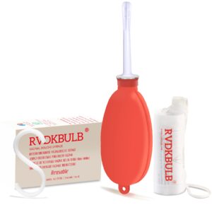 rvdkbulb compact silicone douche kit, pocket size - reusable travel douche bag, 24 fl oz capacity, red