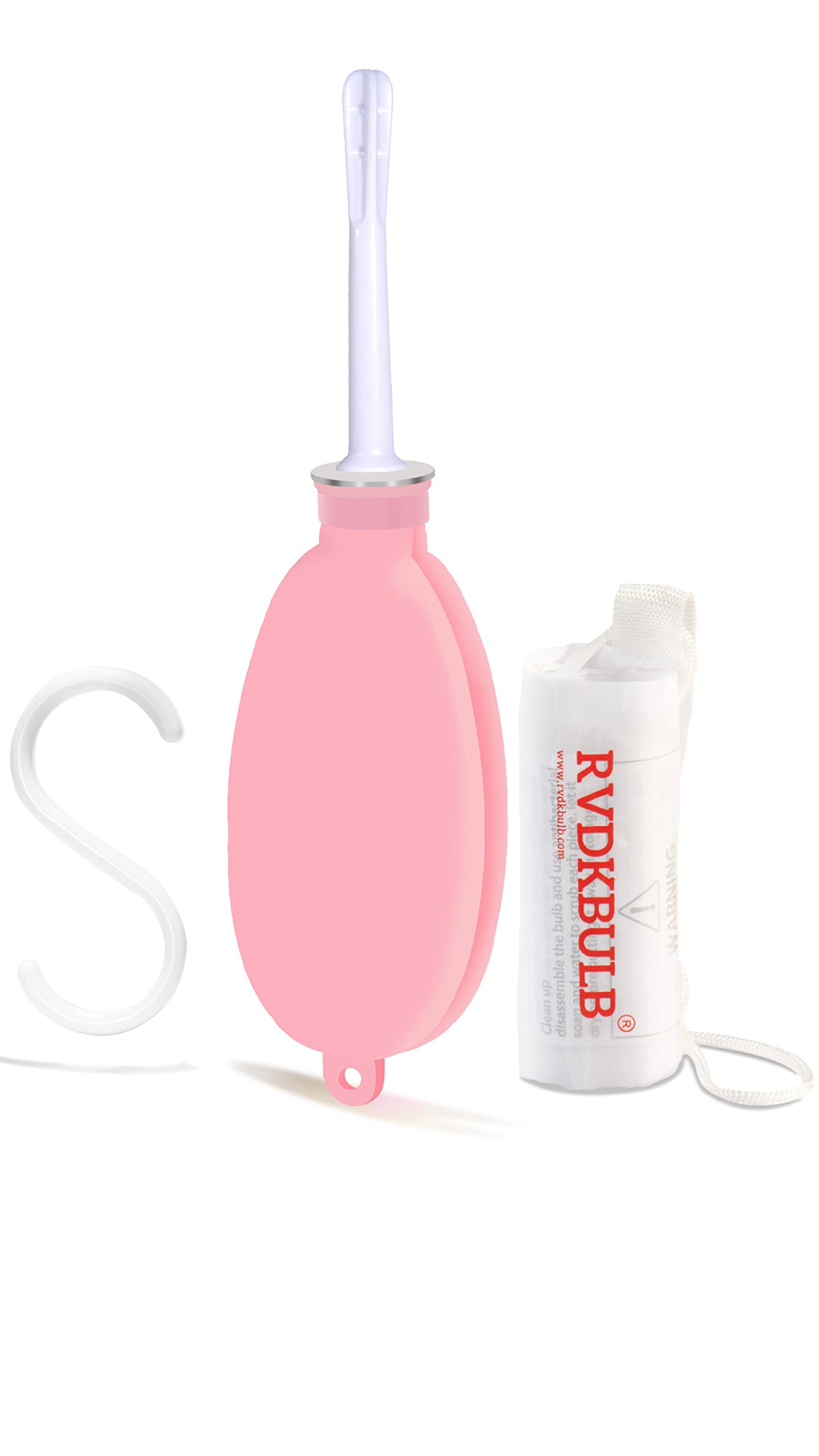 RVDKBULB Reusable Silicone Travel Douche Bag - Vaginal Douche for Women, Pocket size, 24 Fl Oz Capacity, Pink