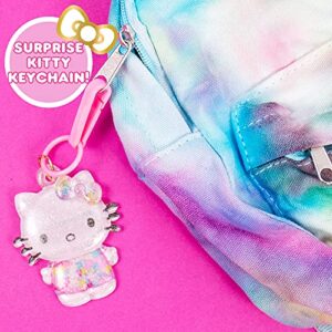 Hello Kitty DIY Glitter Micro Journal by Horizon Group USA, 40+ Stationery Accessories Including Hello Kitty Stickers, Surprise Keychain, Interchangeable Binder Discs, Squishy Glitter Cover & More