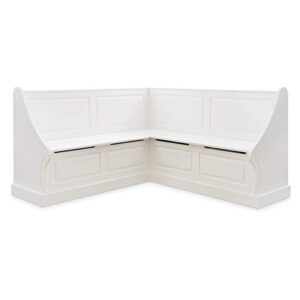 Riverbay Furniture Wood Corner Kitchen Dining Breakfast Nook in White