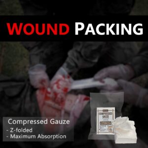 RHINO RESCUE Sterile Compressed Gauze for Emergency Wound Dressing, FSA HSA Eligible, First Aid and Trauma Kit, 6 Pack