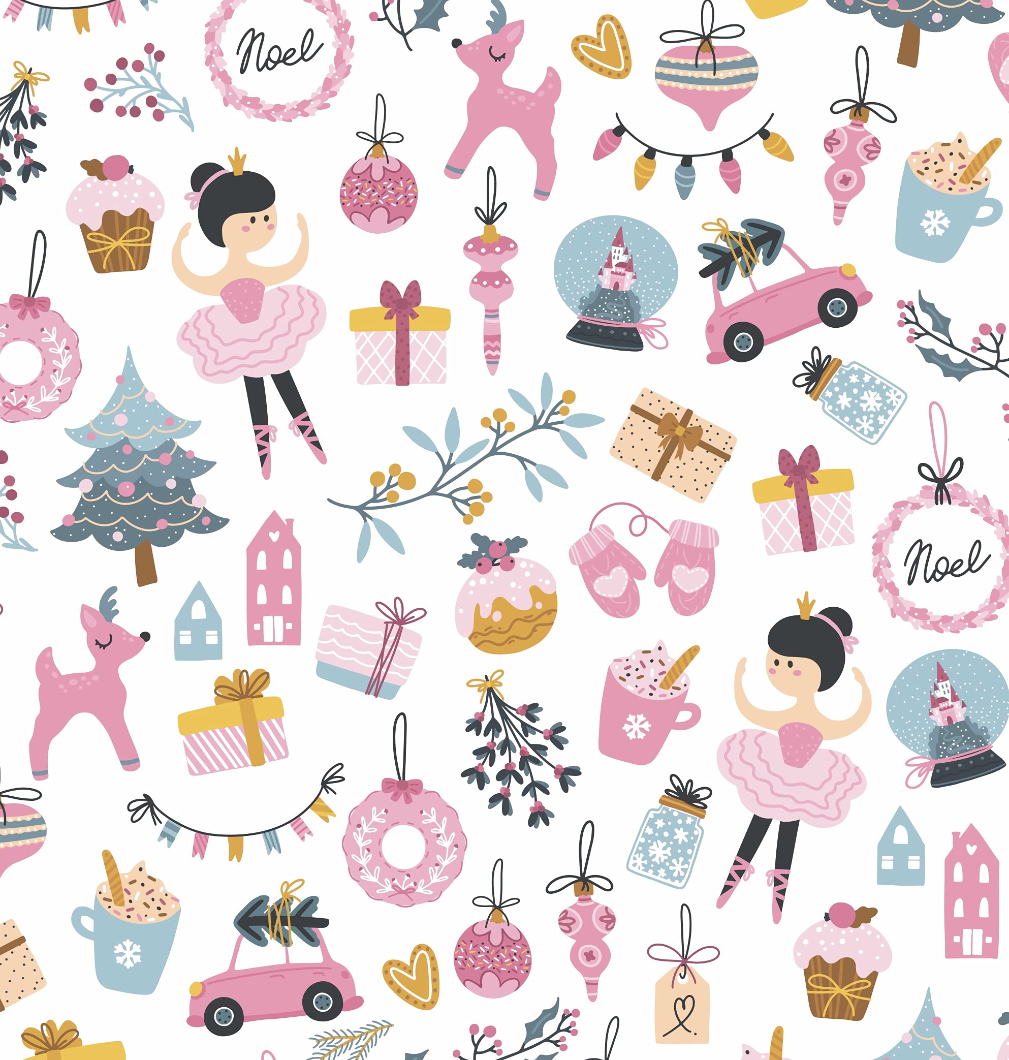 Stesha Party Princess Holiday Gift Wrap Christmas Wrapping Paper - 30 x 20 Inch (3 Sheets)