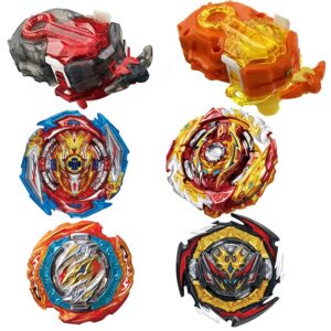 bey battle burst gyro blade toy set great birthday gift for kids children boys 6 8 + metal fusion attack top battling game with 4 spinning tops 2 two-way launcher