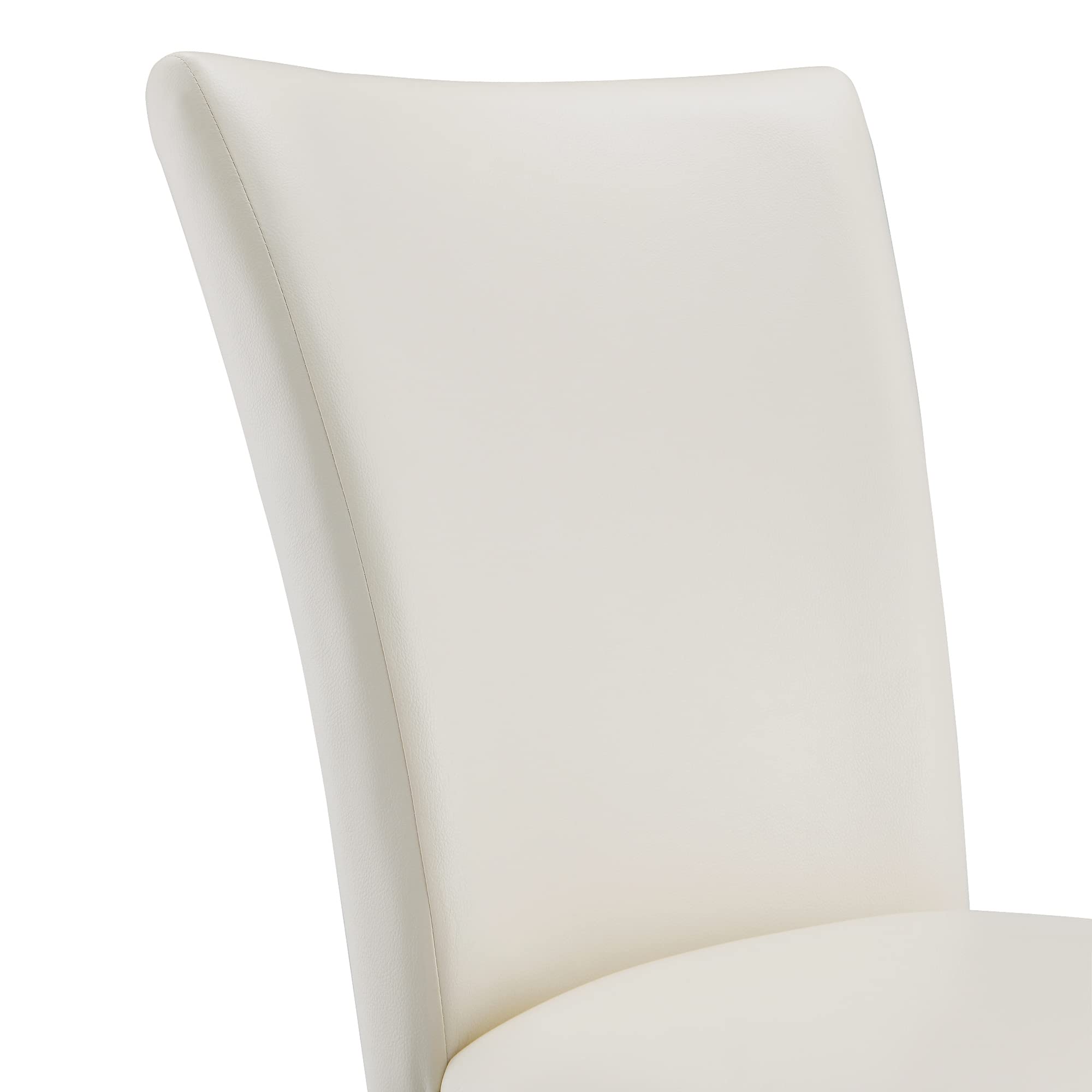 LEEMTORIG White Parsons Chairs Faux Leather Upholstered Dining Room Chairs, Accent Kitchen Chairs Sturdy Dining Chairs Set of 2, Ivory White, CY-1331-WT