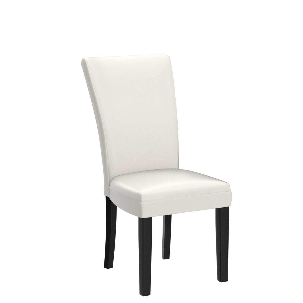 LEEMTORIG White Parsons Chairs Faux Leather Upholstered Dining Room Chairs, Accent Kitchen Chairs Sturdy Dining Chairs Set of 2, Ivory White, CY-1331-WT