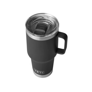 yeti rambler 30 oz travel mug, stainless steel, vacuum insulated with stronghold lid, black