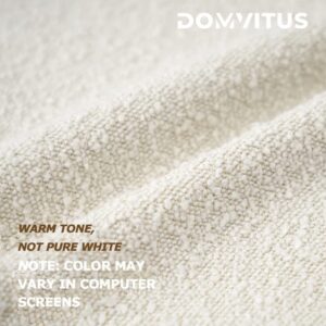 DOMVITUS Luxury Decorative Throw Pillow Cover 18 x 18 Inch Textured Boucle Square Sofa Couch Pillow for Living Room Woven Accent Cushion Case, 1PC, Ivory