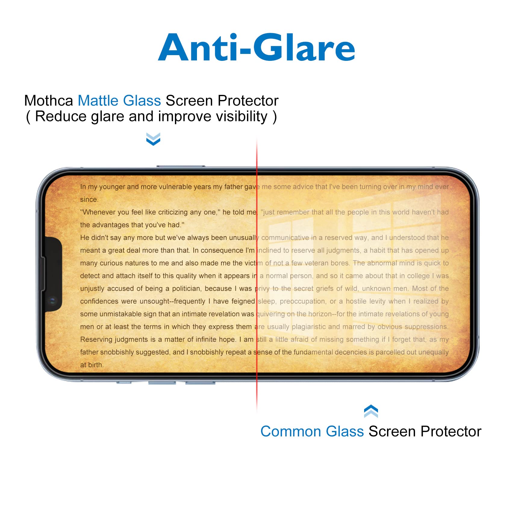 Mothca Matte Glass Screen Protector for iPhone 14 Plus/iPhone 13 Pro Max 6.7-inch Anti-Glare & Anti-Fingerprint Tempered Glass Full Screen Case Friendly Easy to Install Bubble Free Film Smooth as Silk